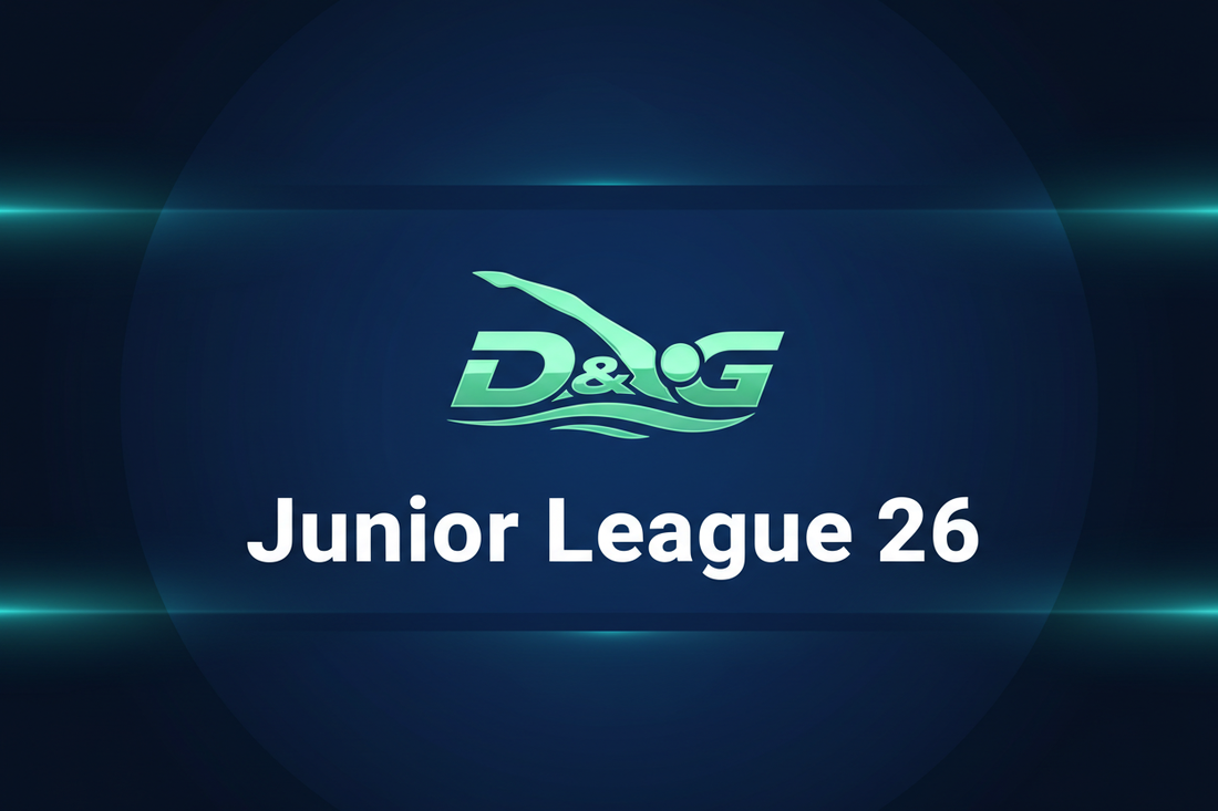 Junior League 26 title banner with D&G branding