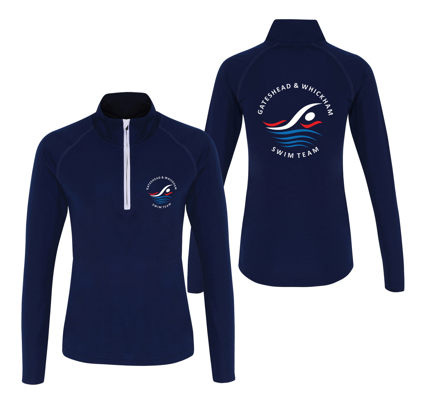 Ladies Gateshead & Whickham Long Sleeve Performance 1/4 zip